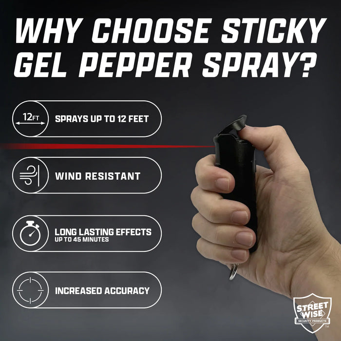 SWSG3BKFT Streetwise 1/2oz Sticky Gel Pepper Spray