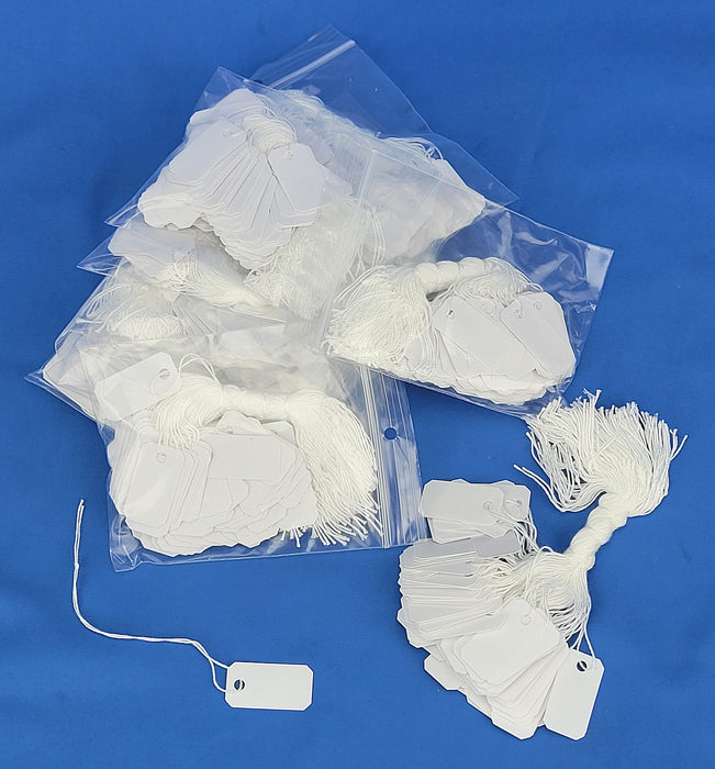 TA763PWH White Plastic String Tag 1/2" x 1