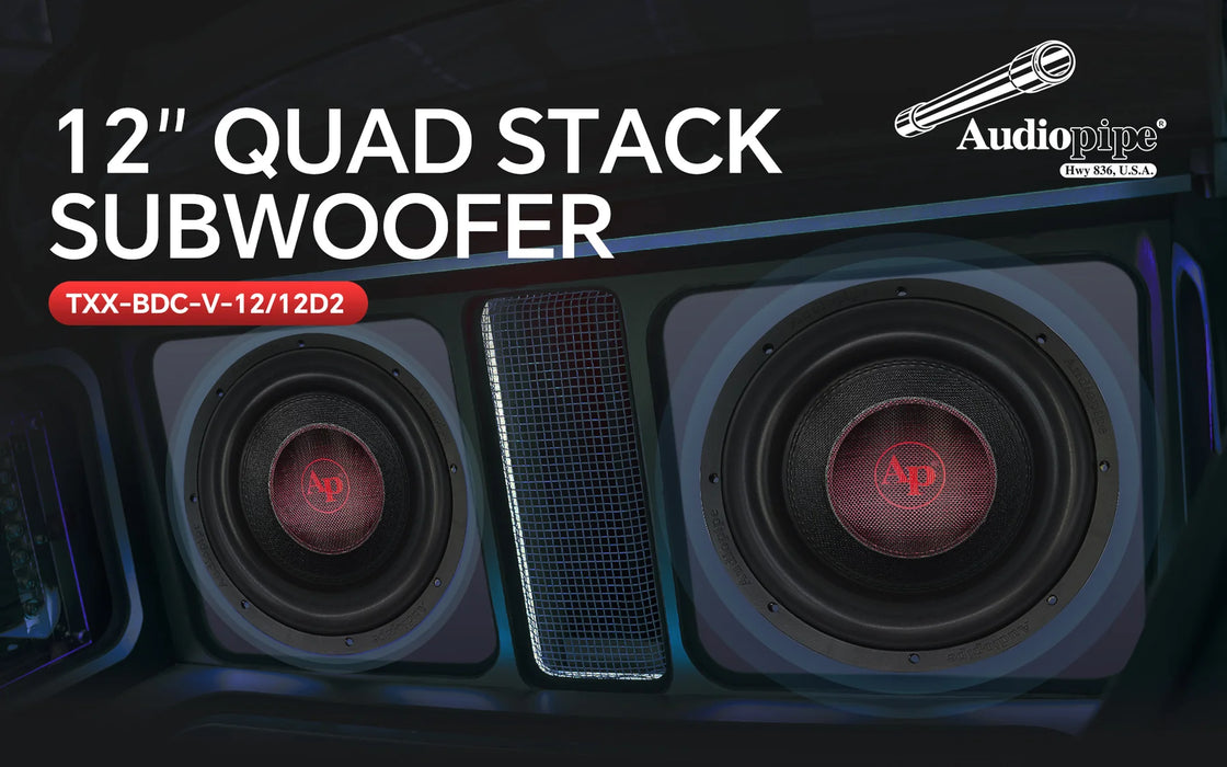 TXX-BDC-V-12 Audiopipe Quinta 5 Stack 2400 watt Composite Cone Subwoofer