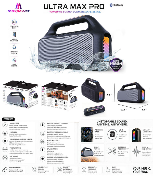 MPD674 Maxpower Portable BT Speaker Black