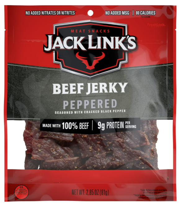 10000034937 Jack Links Peppered Jerky 2.85 oz Bag