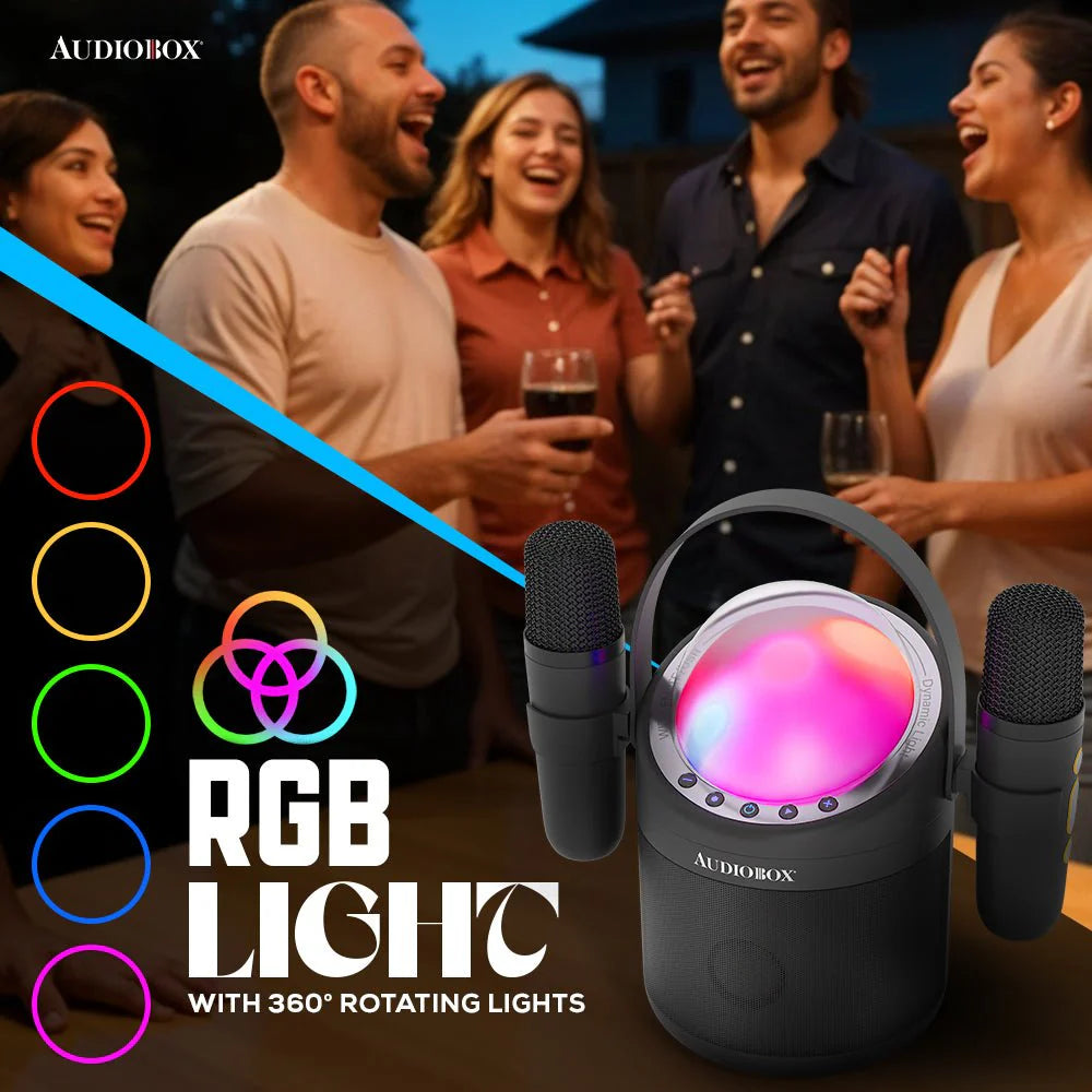 ABK-500 Audiobox Portable Karaokoe Dual Mics — M&M Merchandisers
