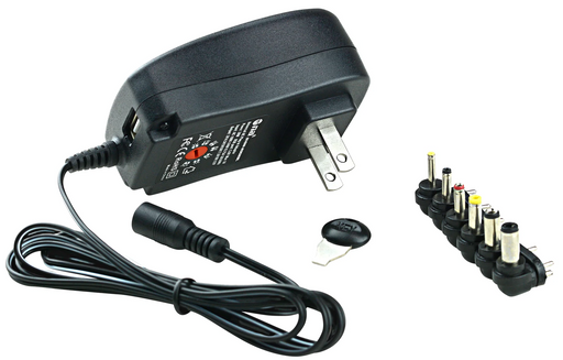 DVSW-2002BL Universal AC Adapter with USB - Retail Blister Pack