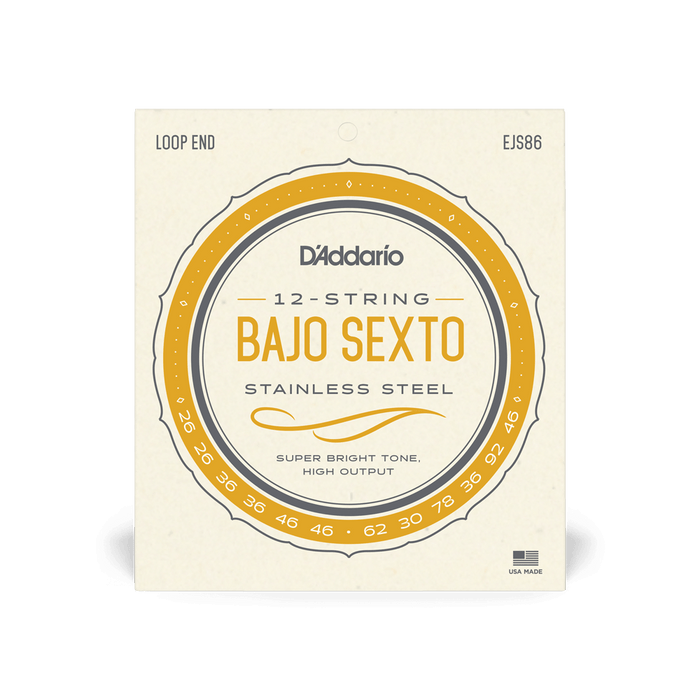 EJS86 D'addario Bajo Sexto Set Stainless