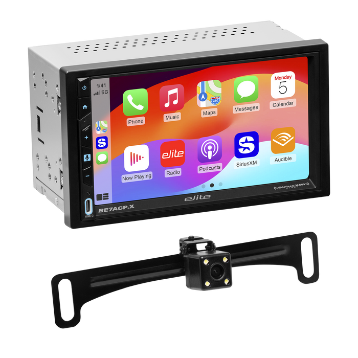 BE7ACP.XC Elite Premium 2x Din Carplay - Backup Camera Pack