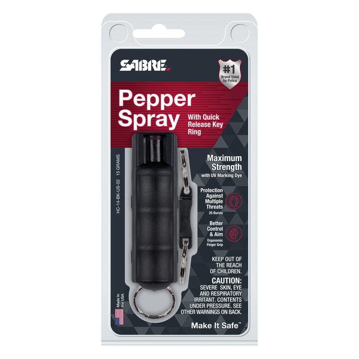 HC-14-BK-US-02 Sabre1 Black Hardcase Pepper Spray-Clam