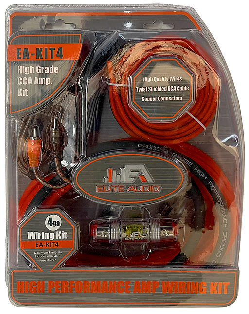 EA-PRMK4-DUAL Elite Audio 4 Ga Dual Amp Wiring Kit