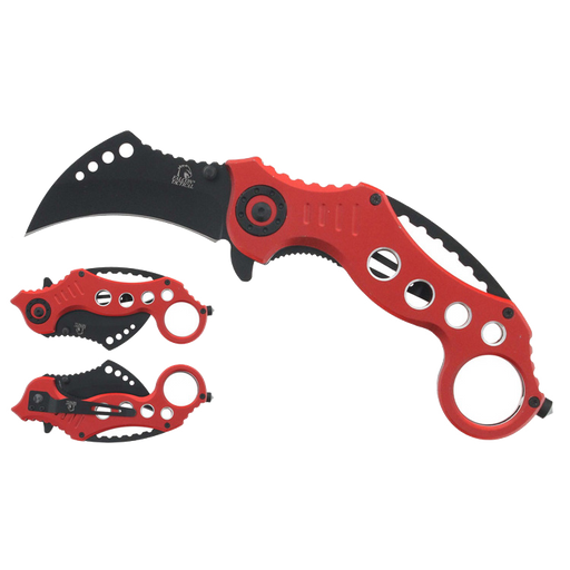 SG-KS3293RD Falcon 6-Inch Folding Knife Red With Black Blade