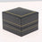 M&M LS00R Faux Leather Single Ring Box - Black With Gold Trim