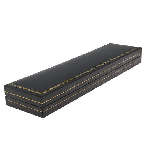 M&M LS50B Faux Leather Bracelet-Watch Box - Black With Gold Trim