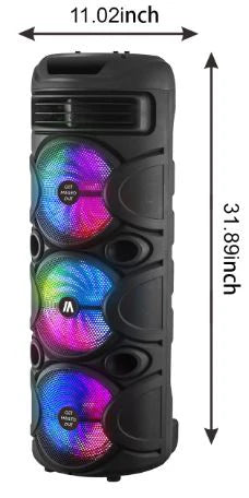 MPD813 Maxpower 3x8 BT Karaoke Speaker