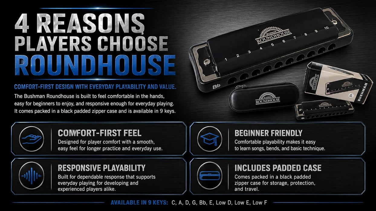 44-C Bushman Soft Edge Harmonica - Key C