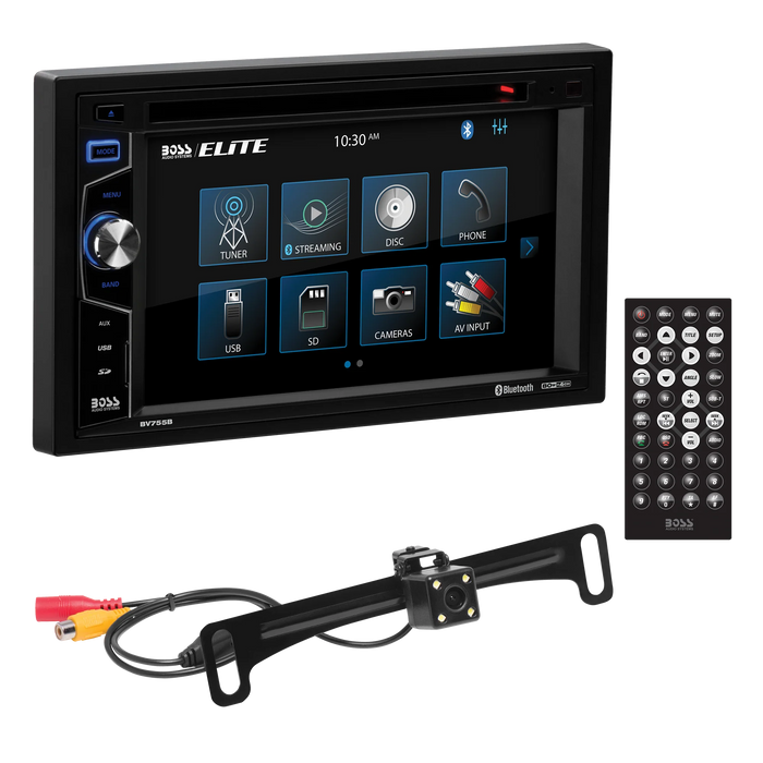 BV755BLC Boss Elite Double-DIN, DVD Player 6.2" Touchscreen With Bluetooth, Rear View camera