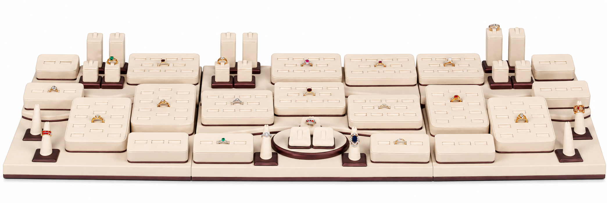 SET68L30 Display Set 50 pcs beige with brown trim
