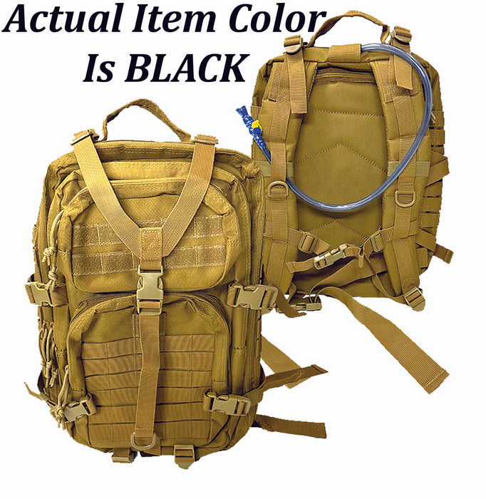 TB-900-BLACK Backpack w Hydration Bladder-Black