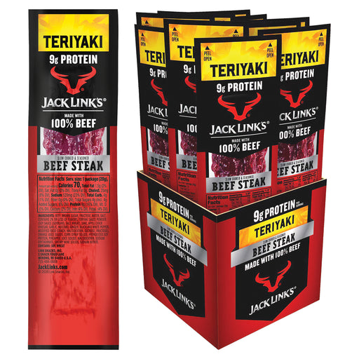 00274 Jack Link's 1oz Teriyaki Beef Steak Snacks 12 pcs Display
