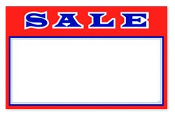 3.5" X 2.75" Red Sale Sign