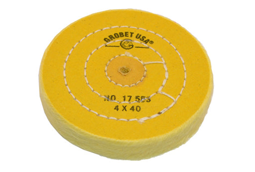 142894 Yellow Chemkote Buff, 4" x 40 Ply, Shellac Center