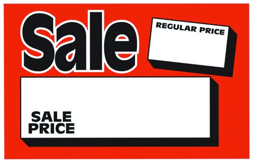 5.5" x 3.5" Regular/ Sale Price Item Label