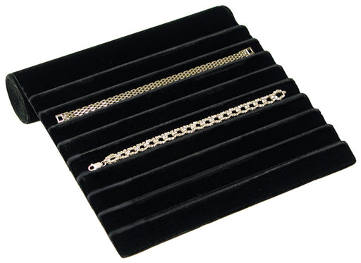 M&M 221-BV-BK Velvet 9 Slot Bracelet Display - Black
