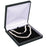 M&M LV8-BKWBK Faux Leather Necklace Box - Black With Gold Trim