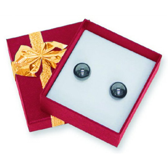 M&M DF3ERD Red Bowtie Linen Earring Box