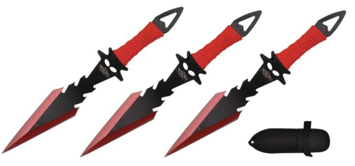 Throwing Knives Red 7.5" 3 pcs Set - RED