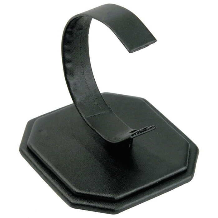 M&M 101LBK  3-3/8” Faux Leather Watch Display Stand - Black
