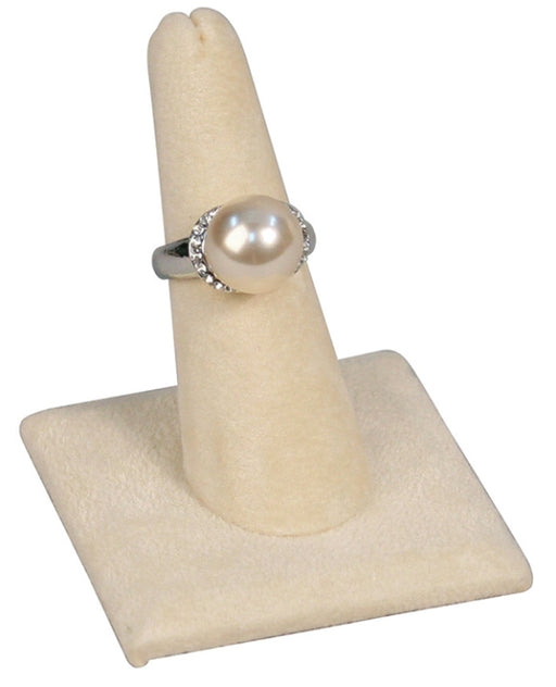 M&M 244-4Q-BE Faux Suede Finger Ring Stand - Beige