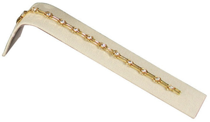 M&M BD-1239N-LE Linen Bracelet Display Ramp - Beige