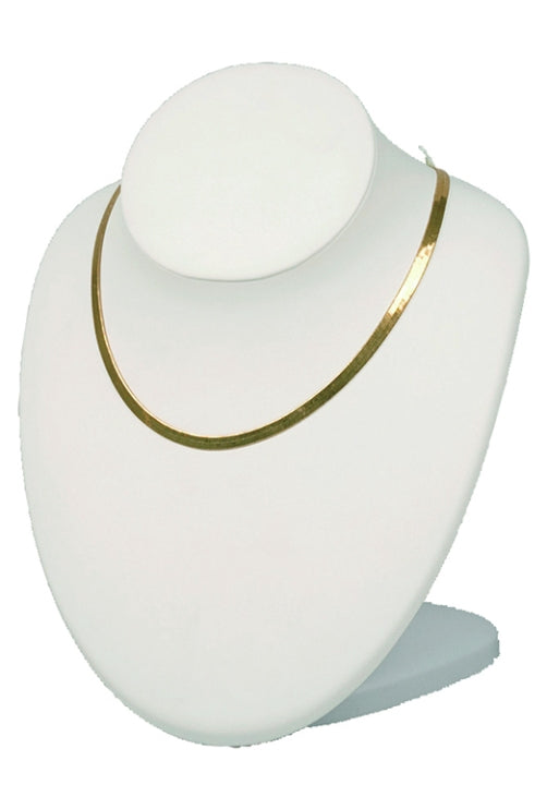 M&M ND-2890L-WH Adjustable Necklace Display White Leather