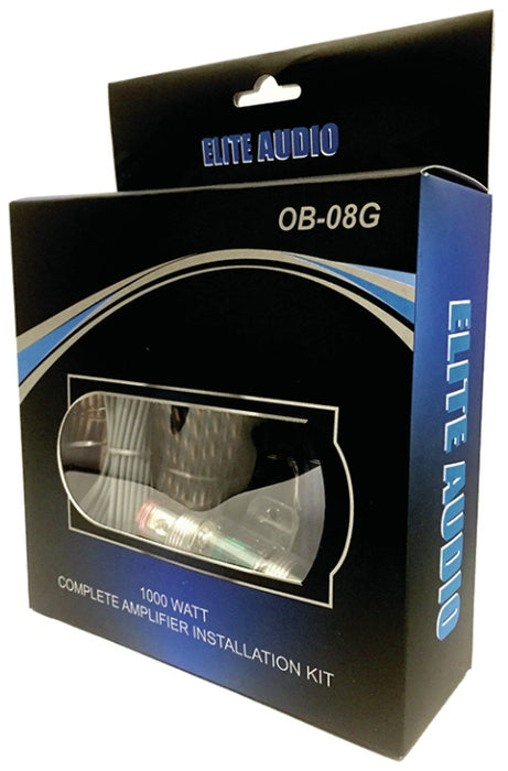 Elite Audio EAOB08G Blue 8 Gauge Amplifier Install Kit - 1000 Watts