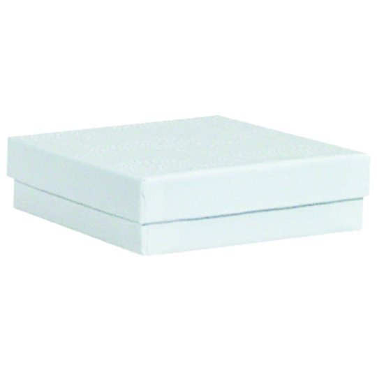 M&M EWJB33 White Cotton Filled Box 3 1/2"  x 3 1/2" x 1"