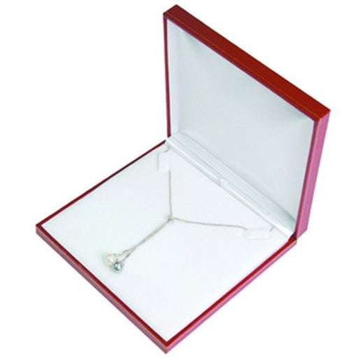 M&M LRED8 Faux Leather Necklace Box - Red