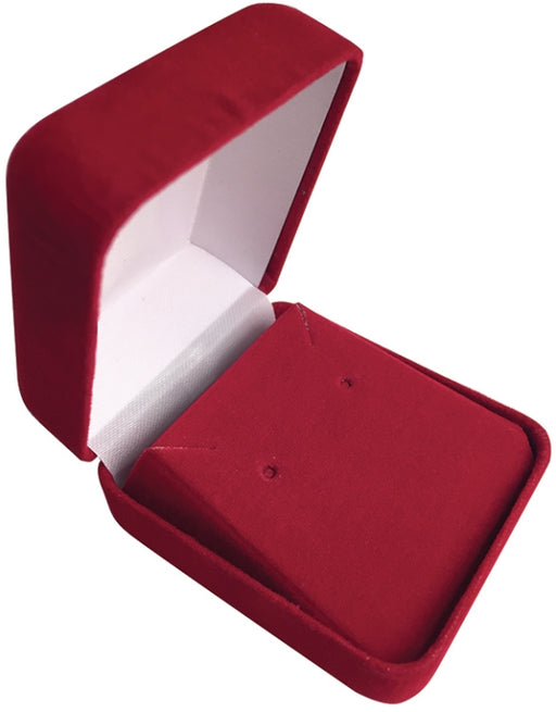 M&M MFE01R Velour Earring Box- Red