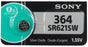 S364 Sony Watch Battery #364 Tear Strip