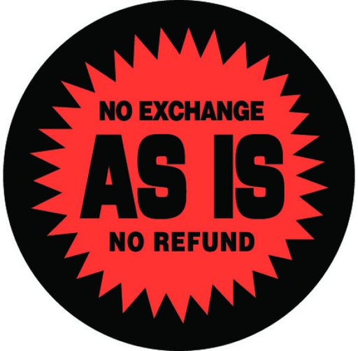 2" "No Exchange As Is" Sticker