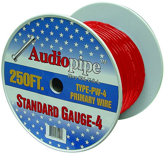 Audiopipe 250' 4 Gauge Black Power Wire