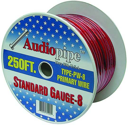 Audiopipe 250' 8 Gauge Red Power Wire