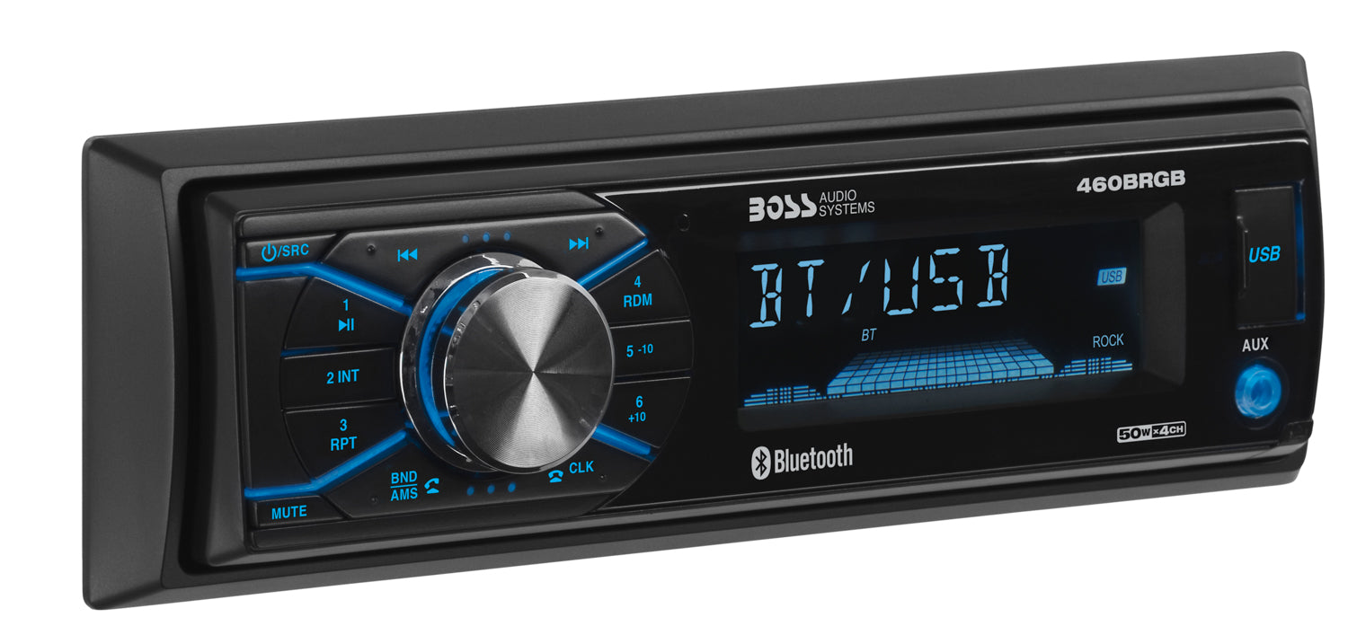 460BRGB Boss Elite Single-Din Bluetooth Mechless Digital Multimedia Receiver