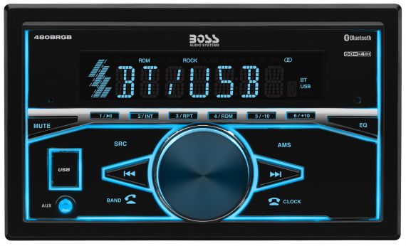 480BRGB Boss Elite Double-Din Mechless Bluetooth RGB Receiver
