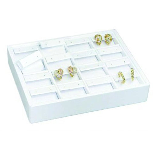 M&M ET916-WH Stackable 16 Pair Earring Tray - White