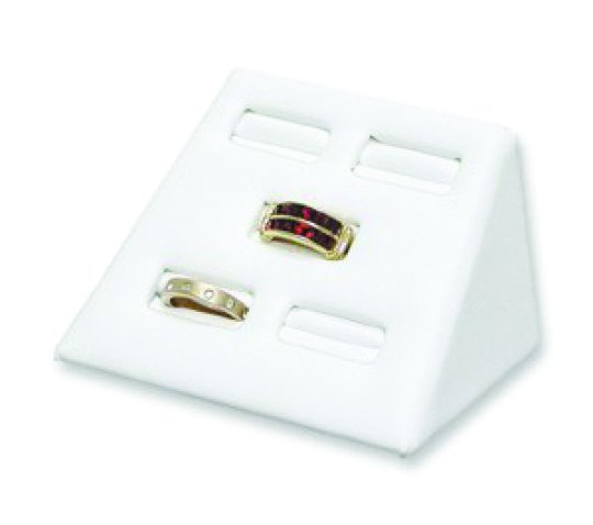 Stackable 5 Slot Ring Display in White