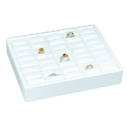 Stackable 20 Slot Ring Tray in White