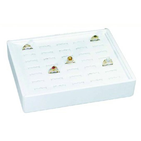 Stackable 35 Slot Ring Tray in White