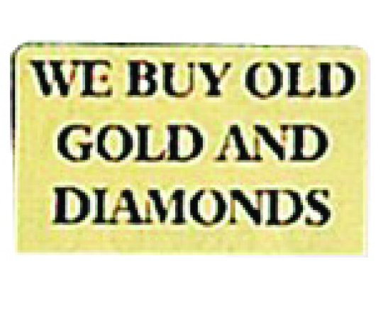 Gold Sign "We Buy Gold And Diamonds"