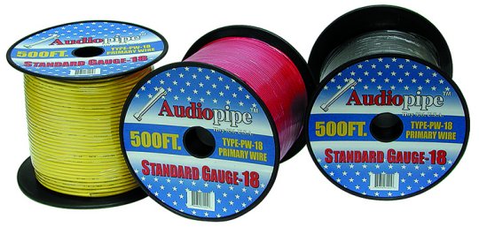 Audiopipe 500' Red 18 Gauge Remote Cable