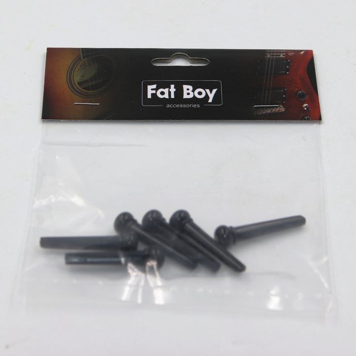 A021BK-S Fat Boy 6 Piece Bridge Pins Shell Dot - Black