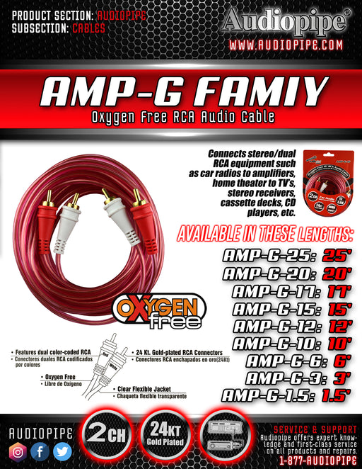 AMPG3 Apipe Clear 3 Ft OFC RCA