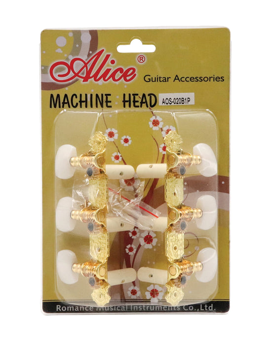 AOS-020B1P Alice Gold Plated 3 Machine Head - Pearl